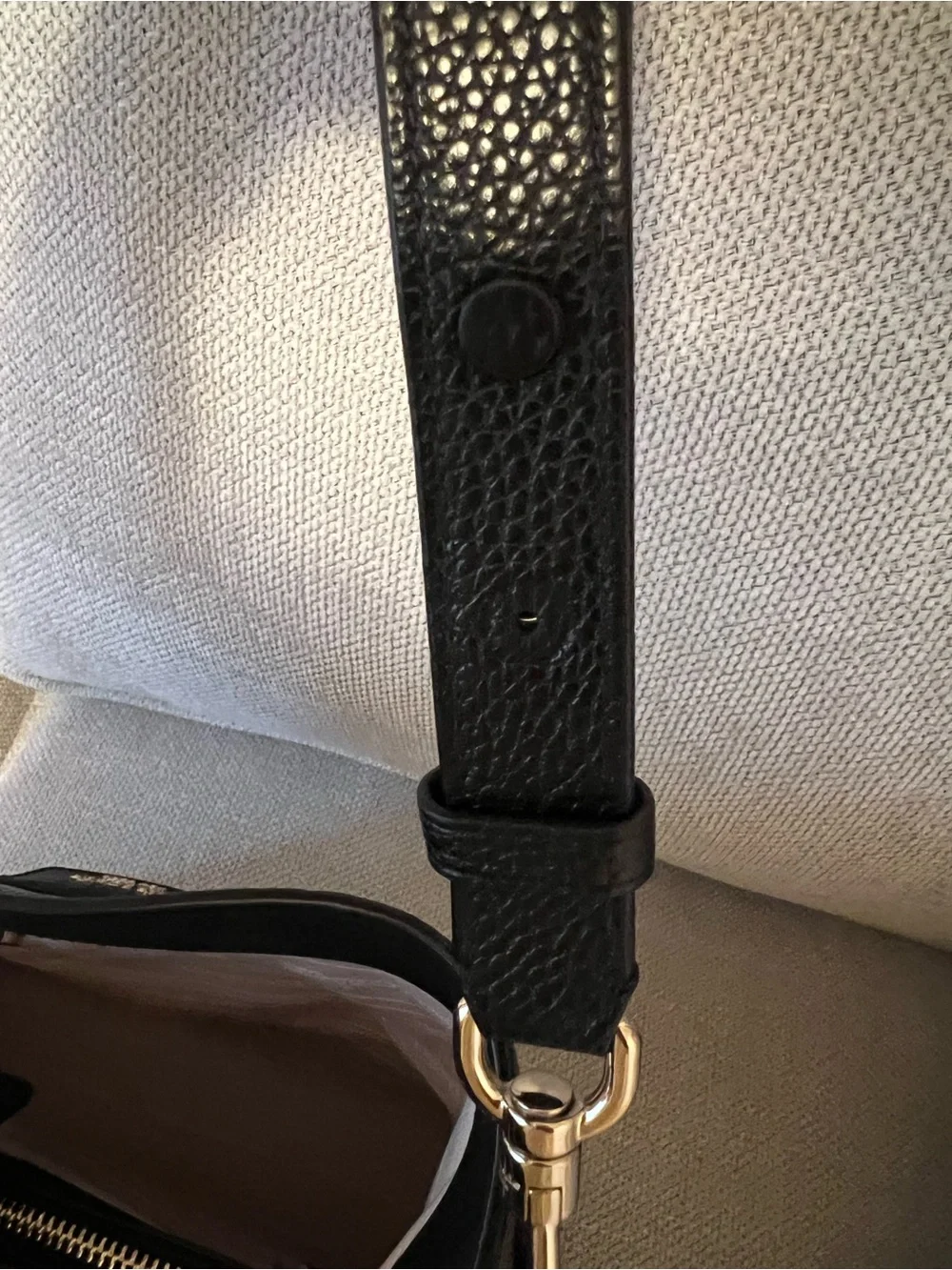 kate spade Black Pebbled Leather Shoulder Bag with Front Zip